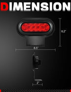 Young Bike Rack Brake Light & Plate Kit, 6 Inch 10LEDs Oval Red LED Tail Light - Image 8