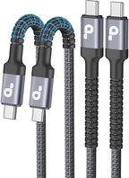 PRAKIE USB C Cable 3FT, USBC Fast Charging Nylon Braided USBC iPhone Charger by PRAKIE