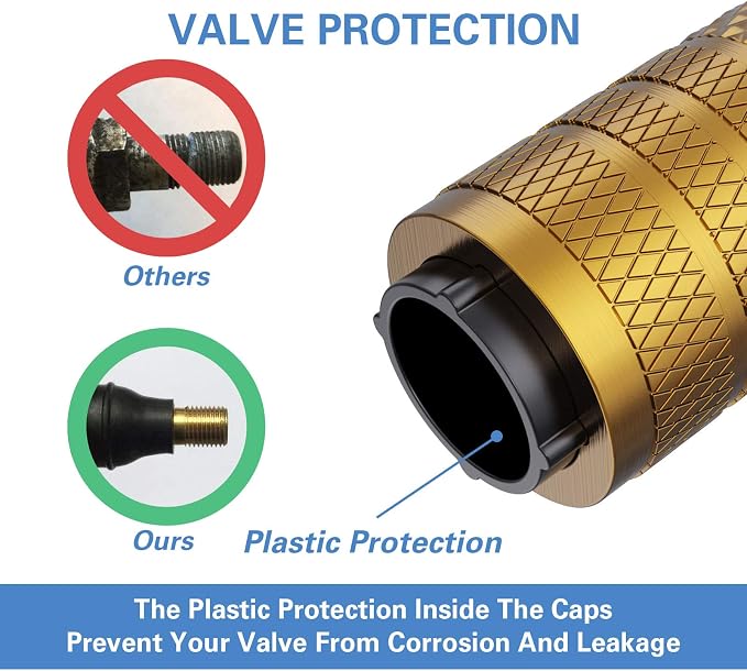 CKAuto Tire Valve Stem Caps, Anodized Aluminum Tire Valve Cap Set, Corrosion - Image 3