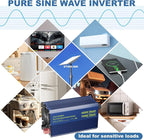 4000 Watt Inverter Pure Sine Wave Power Inverter 12V to 110V 120V AC, 7000W - Image 3