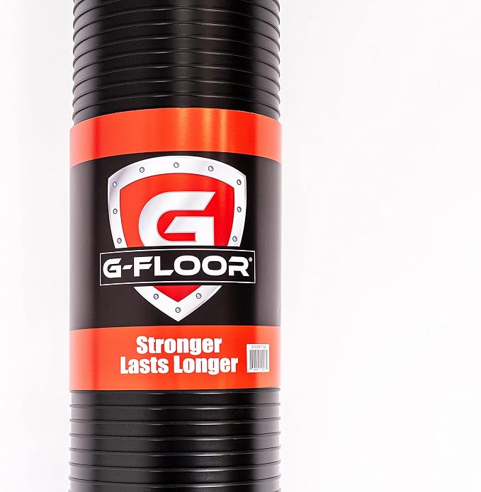 G-Floor Garage Flooring 5' x 10' Midnight Black Ribbed Channel Vinyl Protector by G-Floor