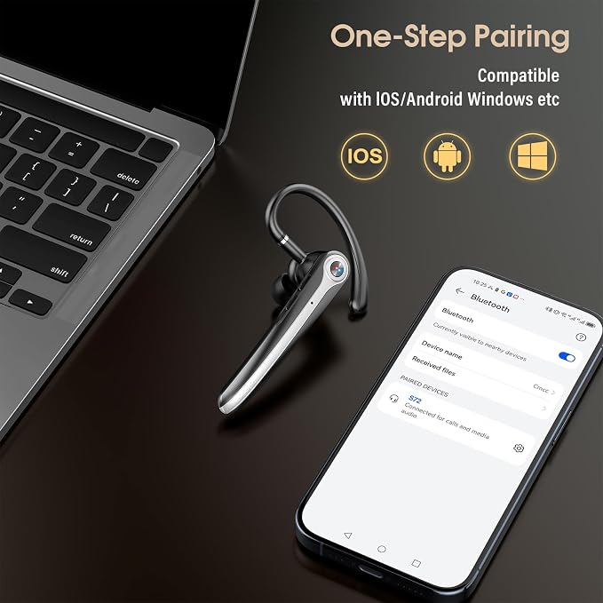 Bluetooth Headset, Wireless Bluetooth Earpiece - Image 7