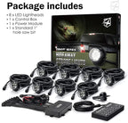 Xprite White Red LED Hideaway Strobe Lights Kit, 20 Flashing Patterns w/Control - Image 7
