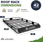 ARKSEN 84 x 50 x 6 Inch Universal Extra Wide 150LB Heavy Duty Roof Rack Cargo - Image 6