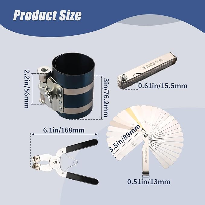 3 Inch Piston Ring Compressor Tool Car Engine Piston Ring Installer Removal Kit - Image 3