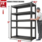 Raybee Storage Shelves 2000LBS Garage Shelving Heavy Duty, 5-Tier Adjustable - Image 3