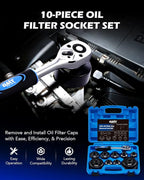 Orion Motor Tech Oil Filter Wrench Set, 3/8" Drive Metric Oil Filter Cap Wrench - Image 2