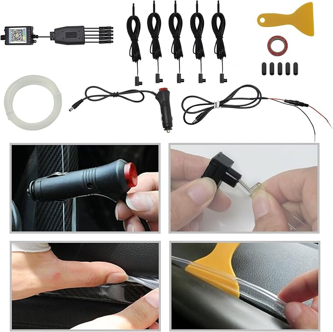 6 in 1 Car LED Strip Lights, RGB Car Interior Lights - Image 5