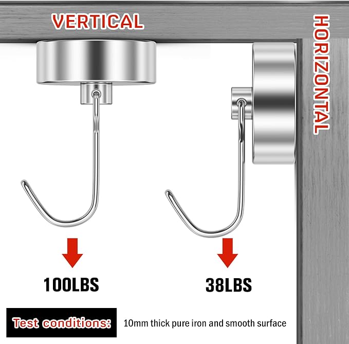 FINDMAG 100lbs+ Magentic Hooks Heavy Duty, Super Strong Magnetic Hooks - Image 3