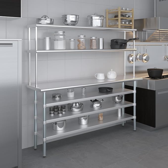 Amgood 18" x 72" Stainless Steel Work Table - Image 6