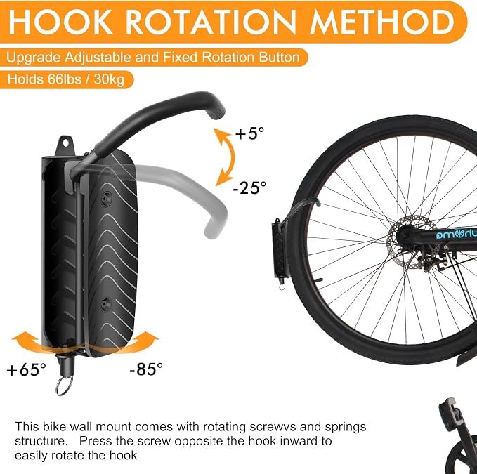 Bike Wall Mount, Space Saving Bike Wall Hanger, Hanging Bike Rack - Image 5
