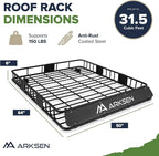 ARKSEN 64 x 50 x 6 Inch Universal Extra Wide 150LB Heavy Duty Roof Rack Cargo - Image 6