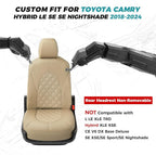 for Toyota Camry Seat Covers Hybrid LE SE 2018 2019 2020 2021 2022 2023 2024 - Image 2