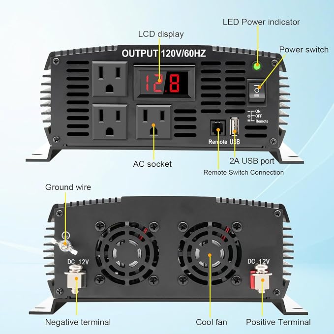 2000 Watt car Power Inverter 12V to 110V/120V Inverter - Image 2