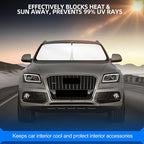 Windshield Sun Shade for Audi Q5 2009-2017 Foldable Sunshade Custom Fit Front - Image 7