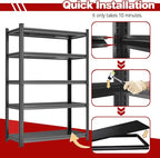 48" W, Heavy Duty 5-Tier Steel Garage Shelving Unit | 3800LB Capacity| Garage & - Image 4
