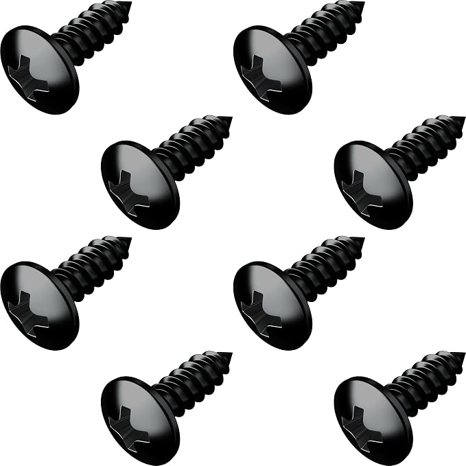 Black Oxide Stainless Steel License Plate Screws by PrimeAve