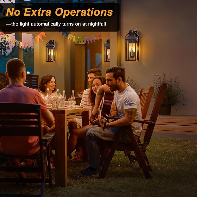  Outdoor Wall Sconce Fixtures, Dusk to Dawn Patio Lights Waterproof - Image 3