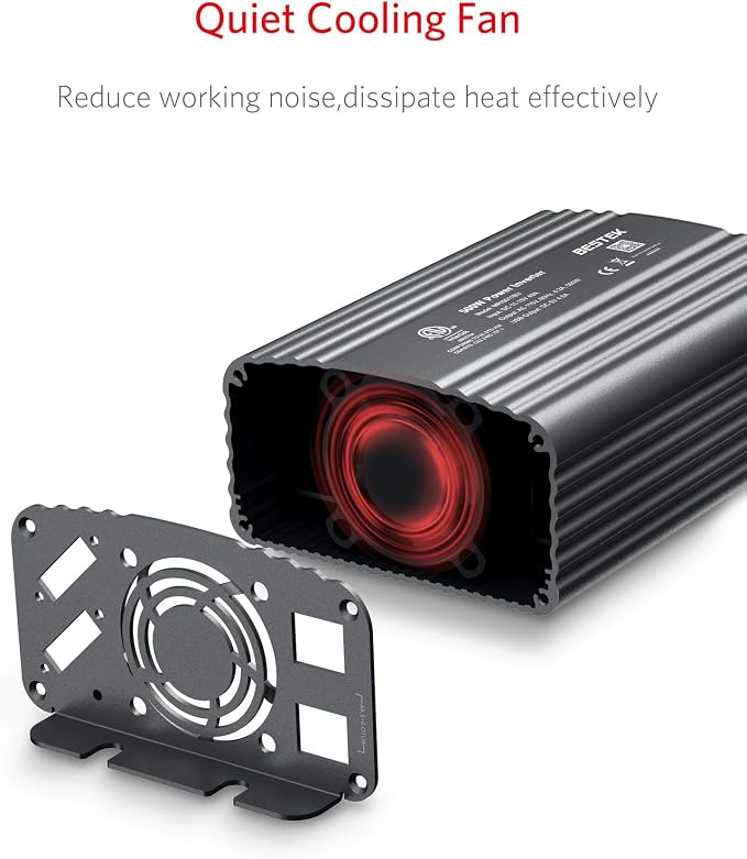 BESTEK 500W Power Inverter DC 12V to 110V AC Converter - Image 4