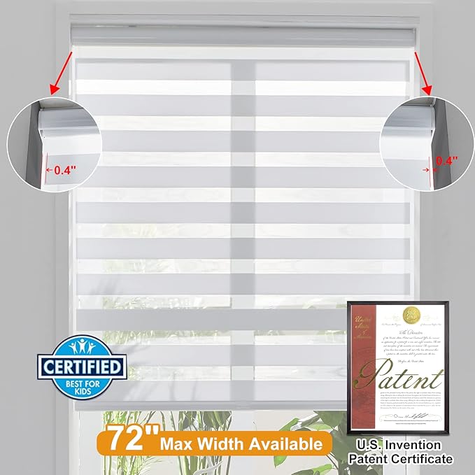 Persilux Cordless Zebra Blinds for Windows Free-Stop Window Blinds Dual Layer - Image 4