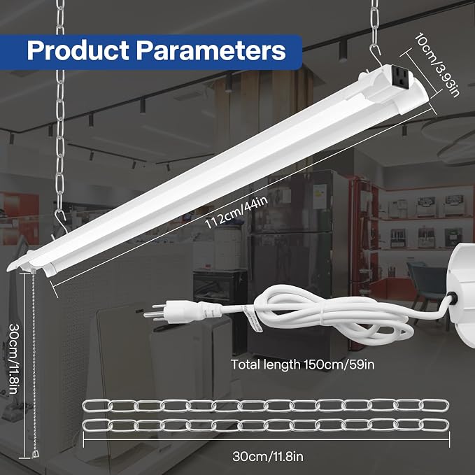 4-Pack 4ft Linkable Led Shop Light, Plug in Garage Lighting - Image 3