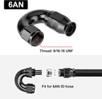 EVIL ENERGY 6AN 180 Degree PTFE One Piece Full Flow End Hose Fitting Aluminum - Image 4