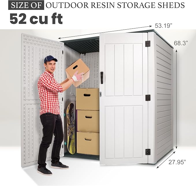Outdoor Storage Cabinet, 52 Cu ft Resin Storage Box - Image 4