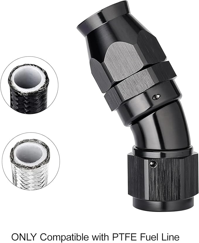 EVIL ENERGY 10AN 30 Degree PTFE One Piece Full Flow End Hose Fitting Aluminum - Image 5