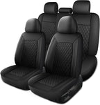 Leather Car Seat Covers, Breathable and Waterproof Seat Cover Full Set by HChengkikz