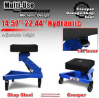 Mechanic Stool with Wheels, Hydraulic Adjustable Shop Stool on Wheels, Garage - Image 3