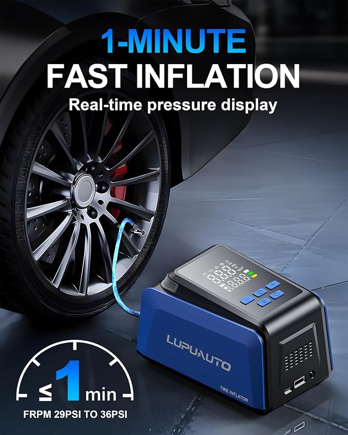 Tire Inflator Portable Air Compressor, 2X Faster Inflation, 150PSI Air Pump - Image 4