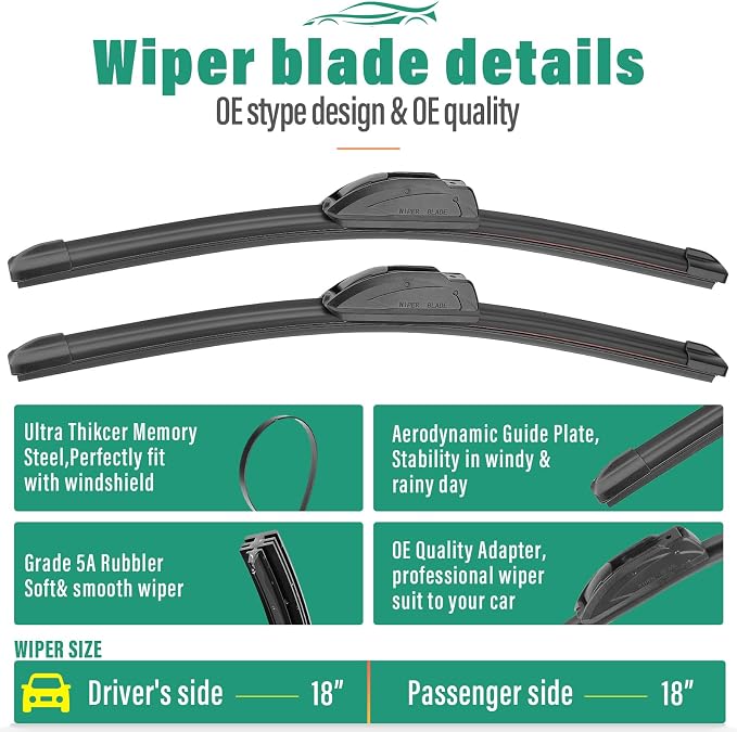 18" 18" 11" Windshield Wiper Blades Replacement - Image 3