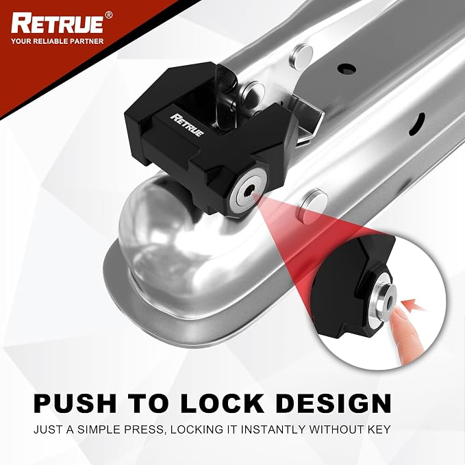 RETRUE Trailer Tongue Coupler Lock, Upgrade Trailer Cyberlock Dia 1/4'' - Image 5