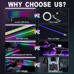 Dreamcolor Acrylic Interior Car Lights, WEBUPAR Car Accessories 6 in 1 Car LED - Image 2