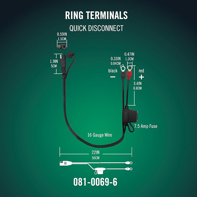 Battery Tender Ring Terminal Harness Accessory Cables 25 pack - Image 2