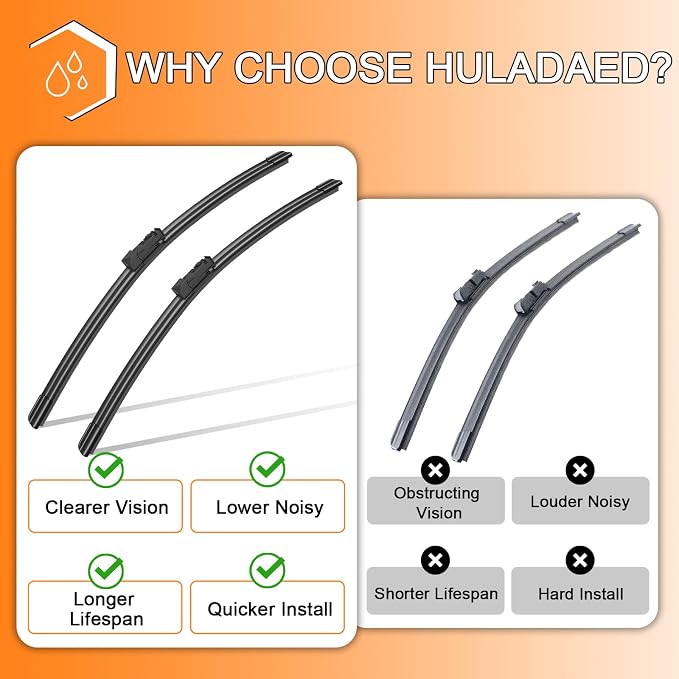HULADAED® 26'' 20'' 14'' Windshield Wipers Replacement - Image 5