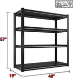 Raybee 40" W Garage Shelving 2000 LBS Storage Shelves 4 Tier Heavy Duty - Image 3
