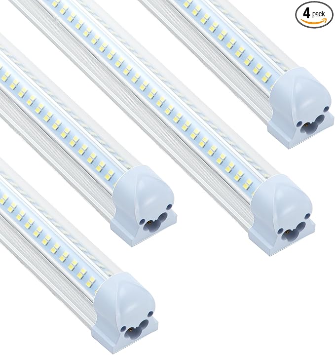 4 Pack 2FT T8 LED Shop Lights, 30W Integrated Tube Light, 4800LM 6000-6500K by Unknown