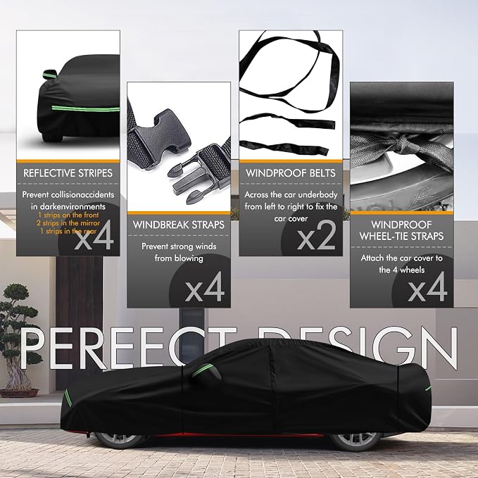 for 2006-2021 Dodge Charger Car Cover 210D Outdoor Waterproof UV Sun Rain Snow - Image 4