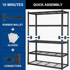 BILT HARD 60" W x 24" D Garage Shelving 3500 LBS, Heavy Duty 5-Tier Metal - Image 8