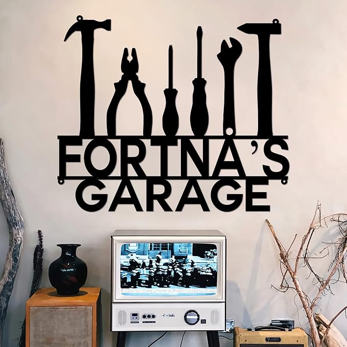 Personalized Dad's Garage Metal Sign - Image 2