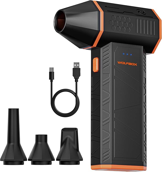 WOLFBOX MF50 Electric Air Duster-110000RPM Super Power Cordless Air Duster by WOLFBOX