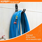 Heavy Duty Garage Hooks 4 Pack, J Shaped Hanger, Wall Mounted Storage System - Image 4