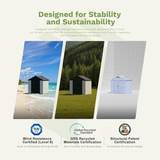 Patiowell 8 x 12 FT Resin Outdoor Storage Shed - Image 9