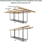 SunsGrove 2x8 Garage Storage Overhead Rack Organization, Adjustable Ceiling - Image 7