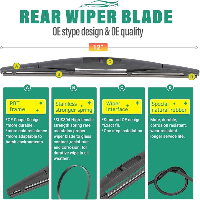 24" 18" 12" Windshield Wiper Blades Replacement - Image 4