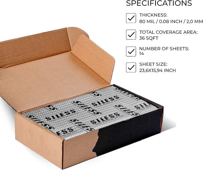 Siless 80 mil 36 sqft Car Sound Deadening mat - Image 3