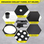 Coolant Funnel Kit Holder Storage Rack Includes 2 Plastic Removable Drip Cups - Image 6