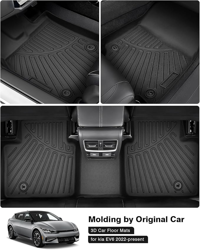 Powerty Floor Mats for 2022-2025 Kia EV6 Accessories All Weather Floor Liner 3D - Image 2