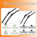 HULADAED® 28''+14''+8'' Windshield Wipers Replacement - Image 4